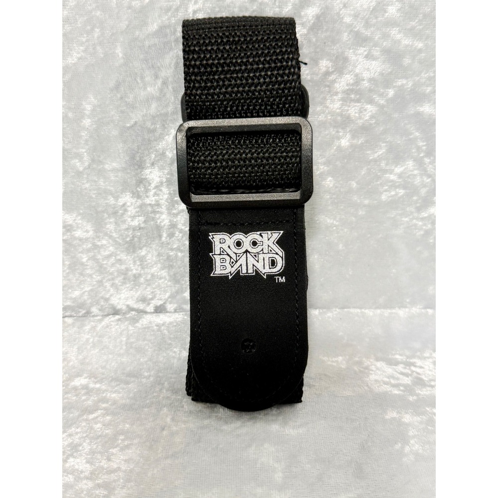 Rock Band Guitar Strap Black Nylon Adjustable Music Video Game Accessory Logo